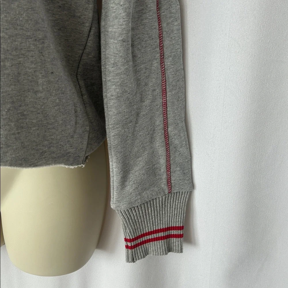 Fitigues NWT Gray Cotton Zip-Up Sweatshirt Jacket w/ Red Stripes **Size M** 🌺🌺 - Picture 5 of 6